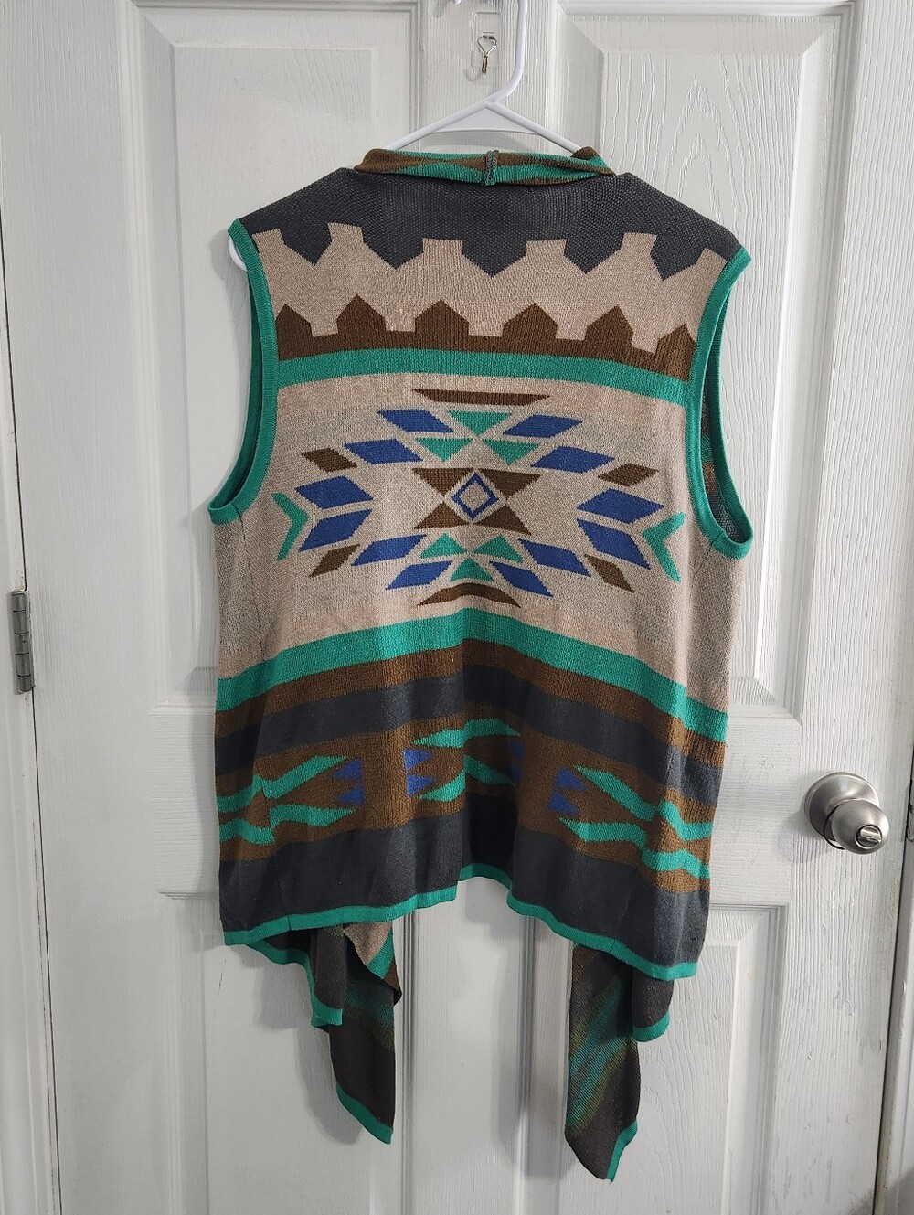Flying tomato knit Aztec waterfall open Vest asymmetrical southwestern Lagenlook